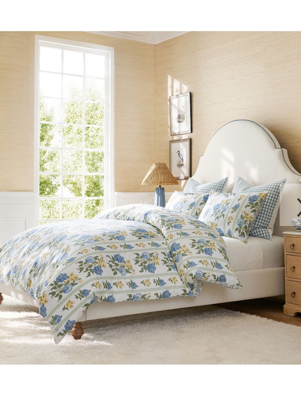Pottery Barn Krysta Floral Reversible Percale Duvet Cover King